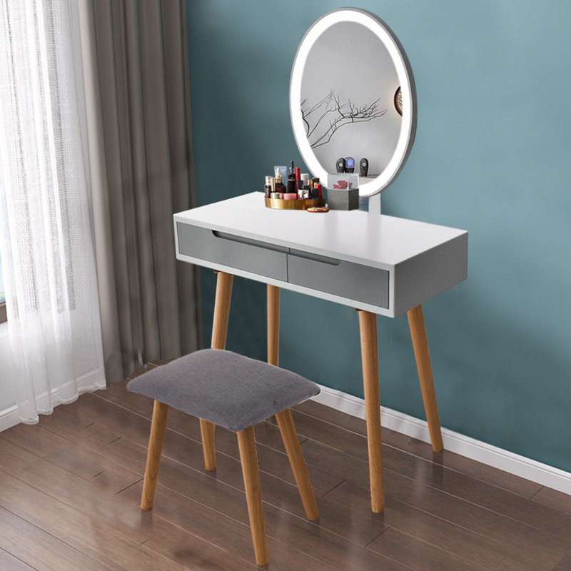 Oliver LED Mirror Makeup Vanity Dressing Table Set With Stool
